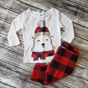 Carter's red and black plaid holiday outfit